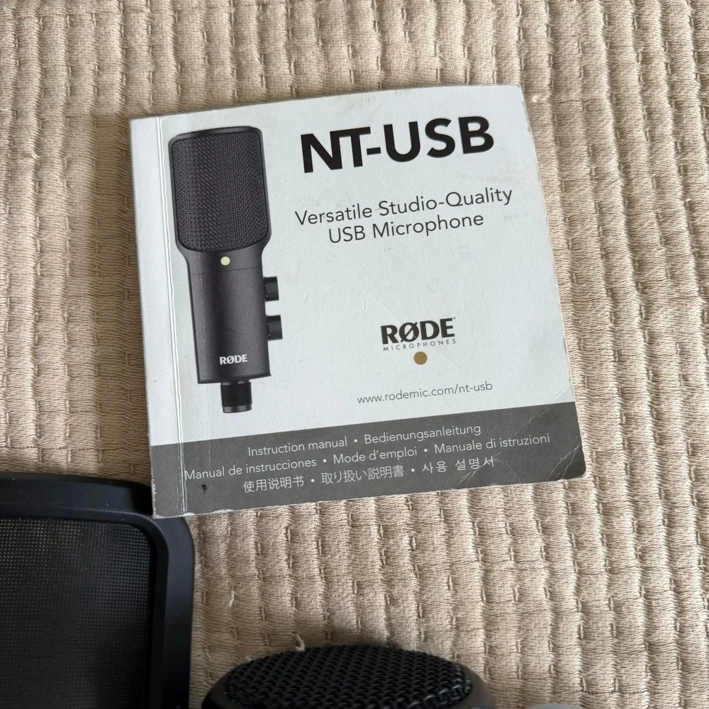 Rode NT-USB Condenser Microphone USB Podcast Studio Mic Pop Filter Stand Tested
